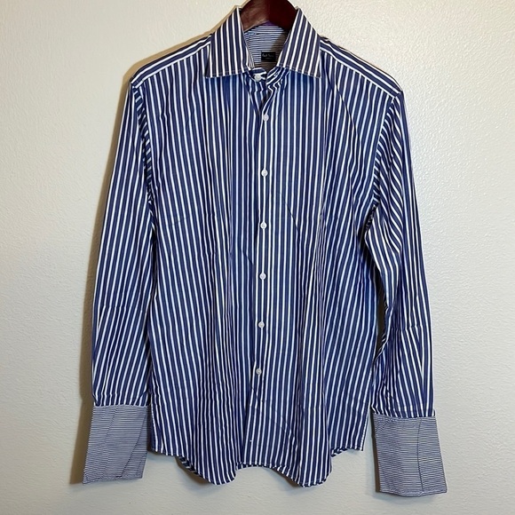 Paul Smith Striped Button Down French Cuff Dress Shirt - Picture 1 of 14